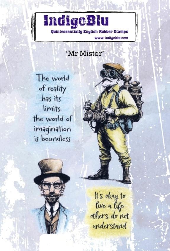 IndigoBlu - Gummistempel Set "Mr Mister" A6 Rubber Stamp