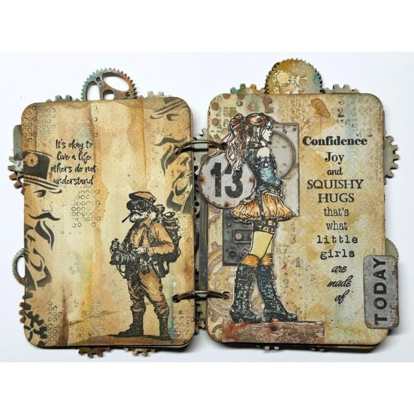 IndigoBlu - Gummistempel Set "Clockwork Belle" A6 Rubber Stamp