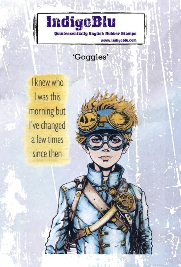 IndigoBlu - Gummistempel Set "Goggles" A6 Rubber Stamp