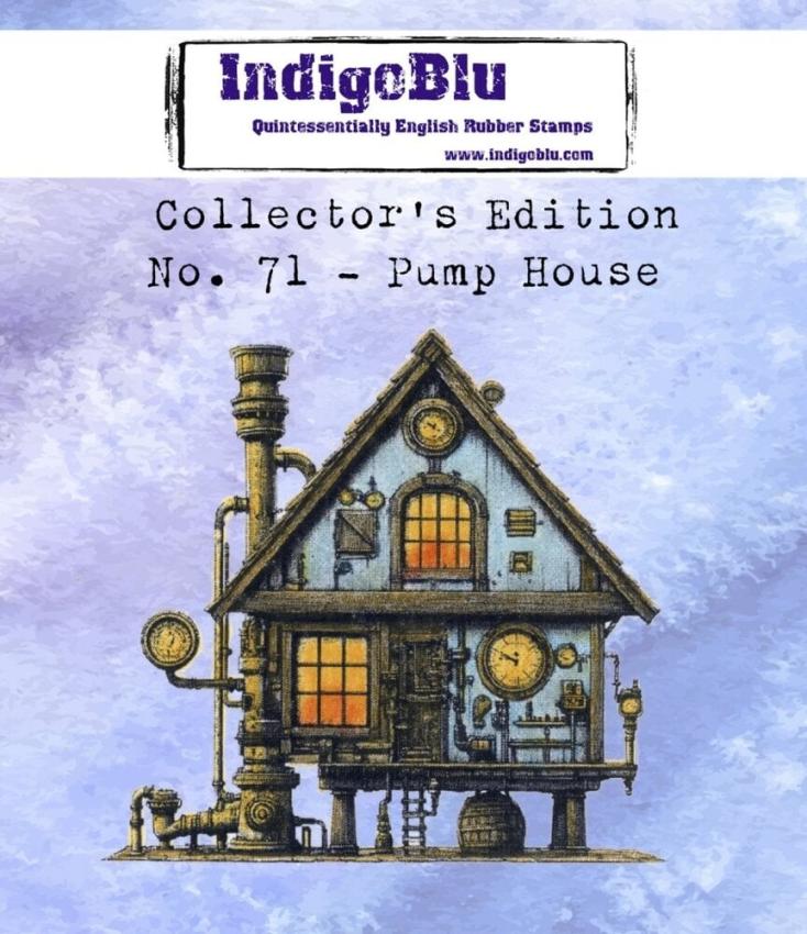 IndigoBlu - Gummistempel "Pump House" 7x7,5cm Rubber Stamp
