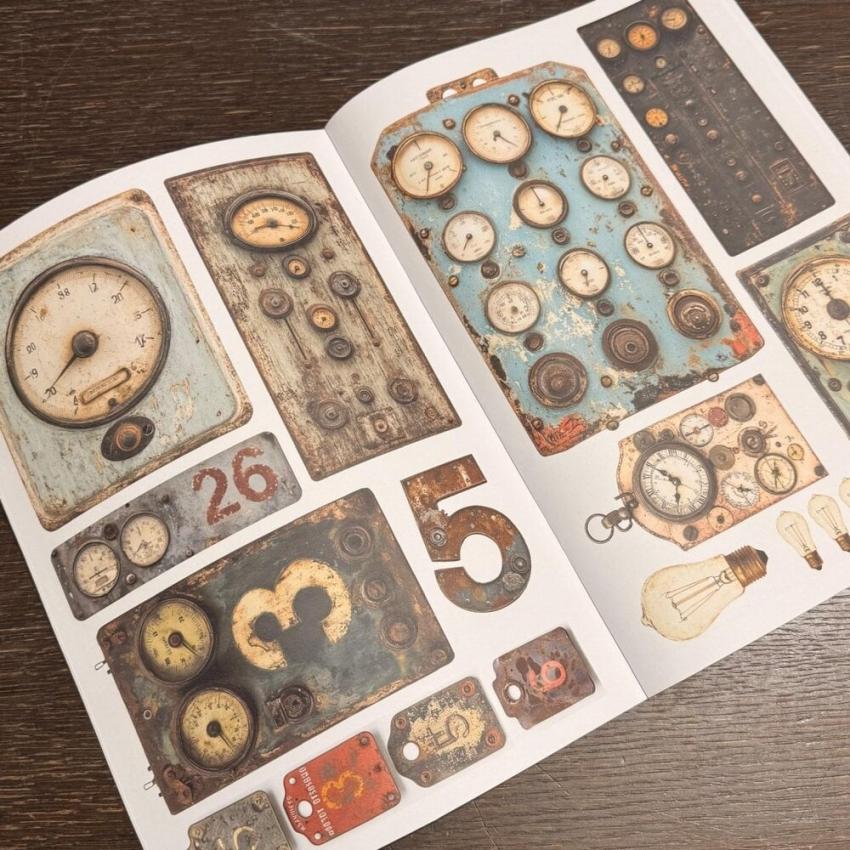 IndigoBlu - Designpapier "Steampunk Snippets" Paper Pack A4 - 22 Bogen