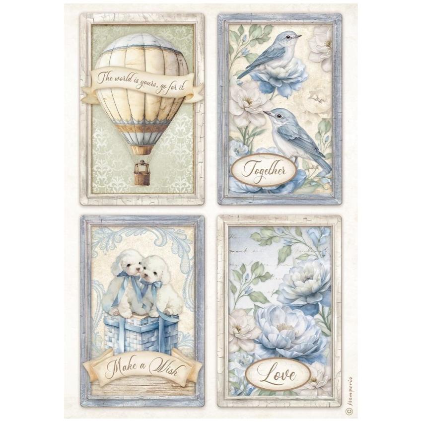 Stamperia - Decopatch Papier "4 Cards" Decoupage A4 - 6 Bogen  