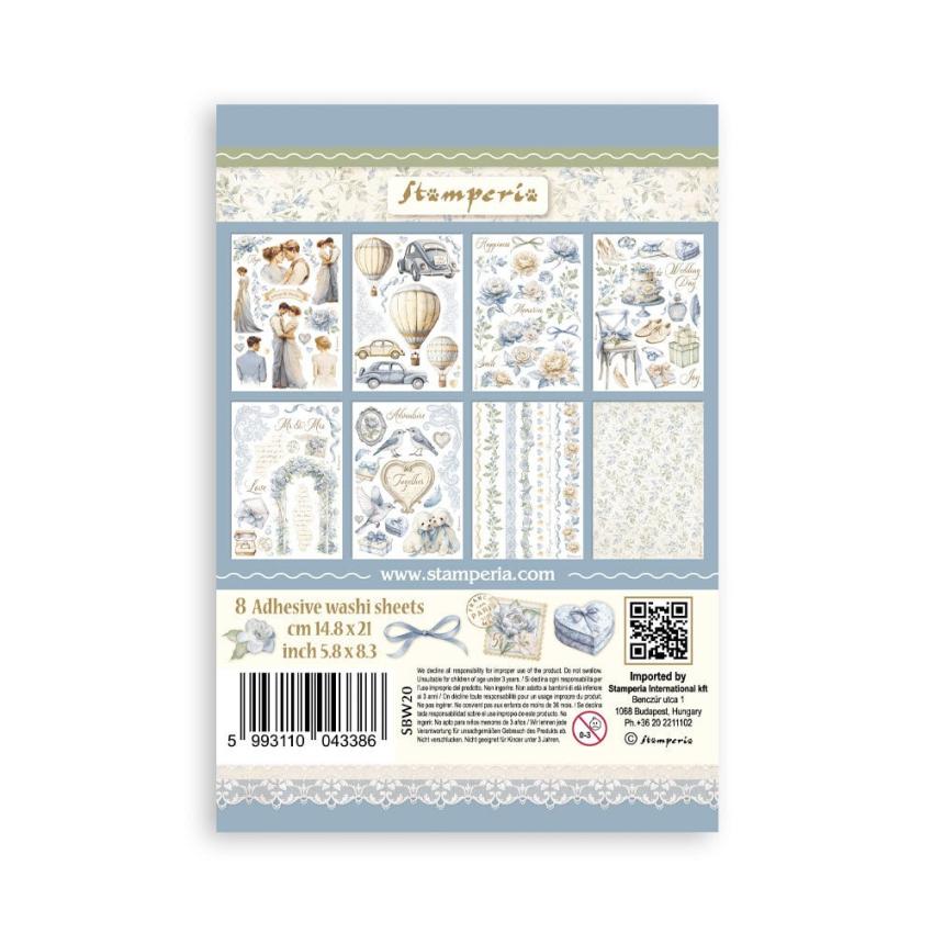 Stamperia - Washi Papier "Timeless" Washi Pad 14,8x21cm - 8 Bogen