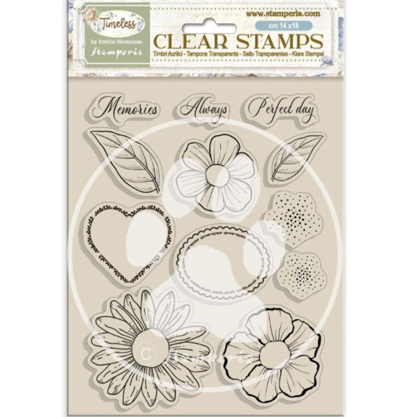 Stamperia - Stempelset "Flowers and Hearts" Clear Stamps