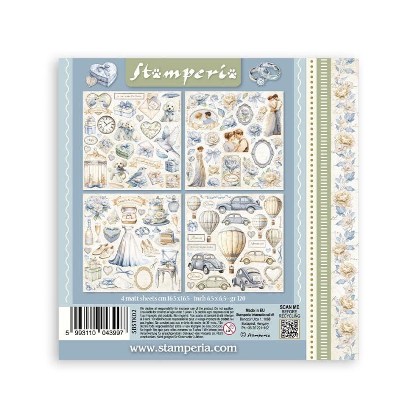 Stamperia - Aufkleber "Silent Sea" Sticker 16,5x16,5cm - 4 Bogen