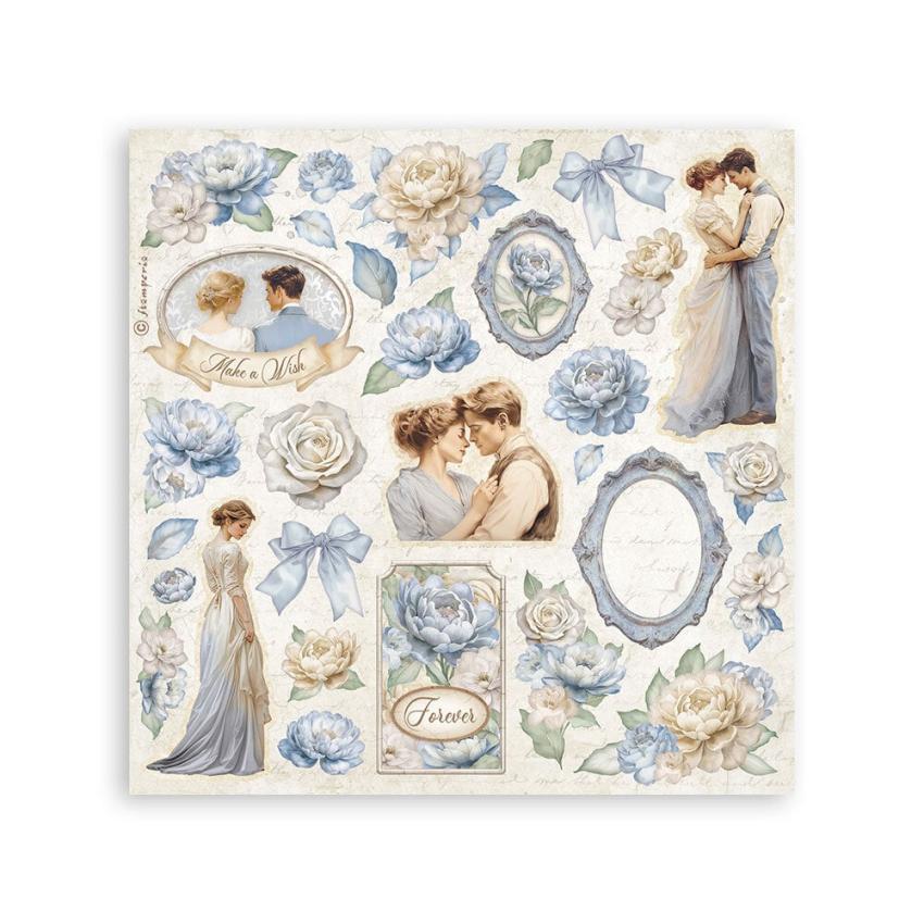 Stamperia - Aufkleber "Silent Sea" Sticker 16,5x16,5cm - 4 Bogen