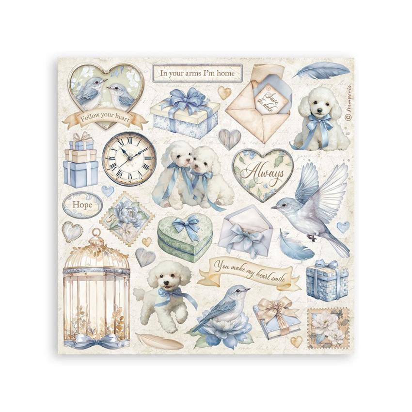 Stamperia - Aufkleber "Silent Sea" Sticker 16,5x16,5cm - 4 Bogen