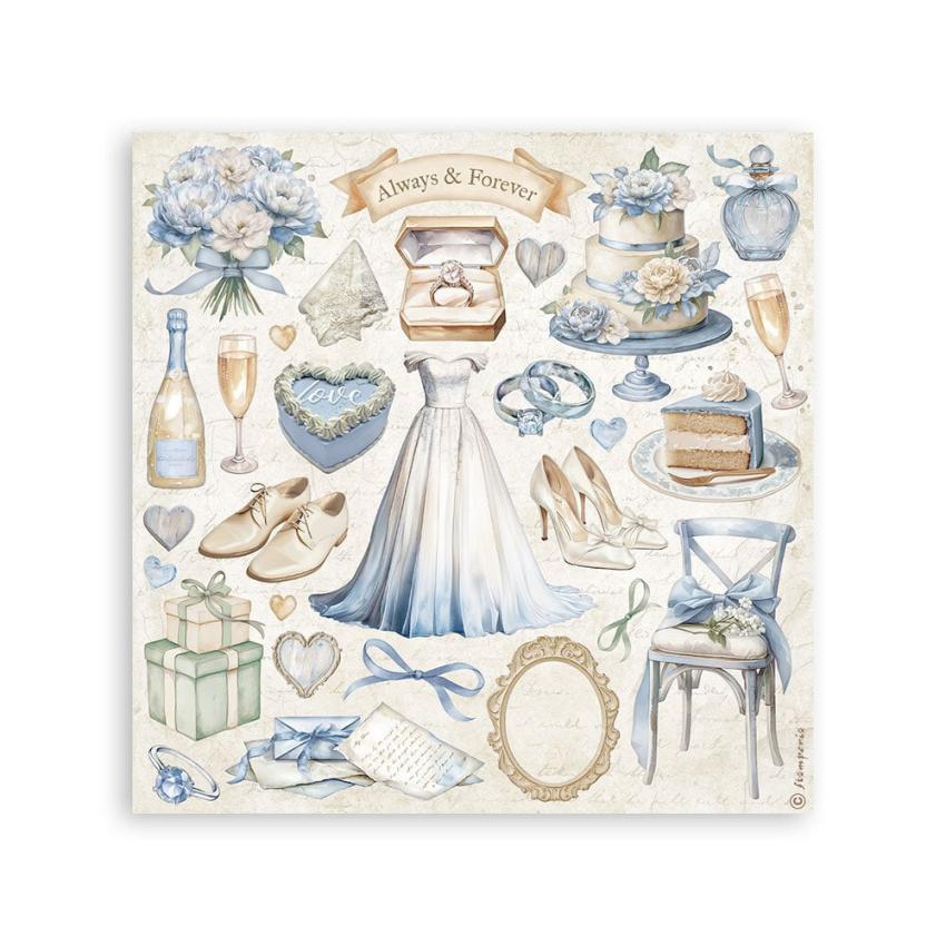 Stamperia - Aufkleber "Silent Sea" Sticker 16,5x16,5cm - 4 Bogen