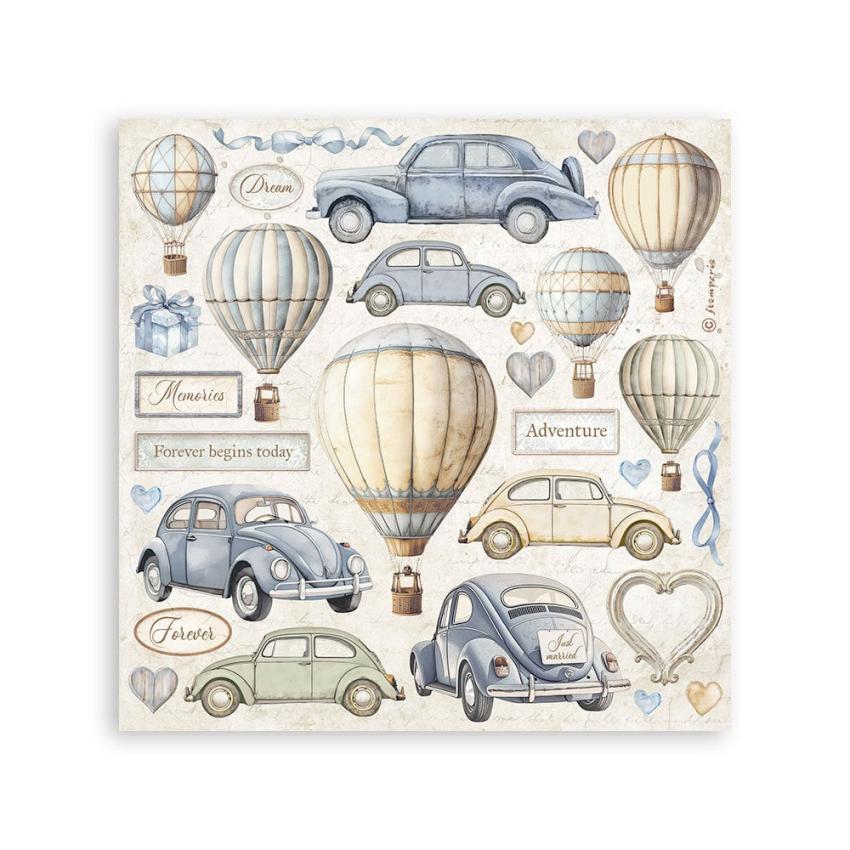 Stamperia - Aufkleber "Silent Sea" Sticker 16,5x16,5cm - 4 Bogen