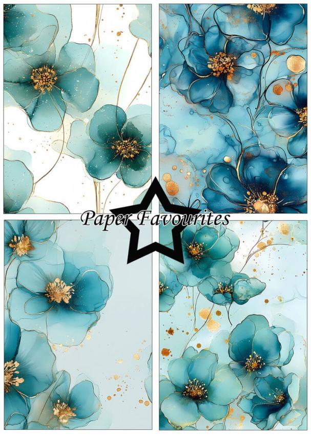 Paper Favourites - Designpapier "Alcohol Ink Flowers" Paper Pack A5 - 24 Bogen