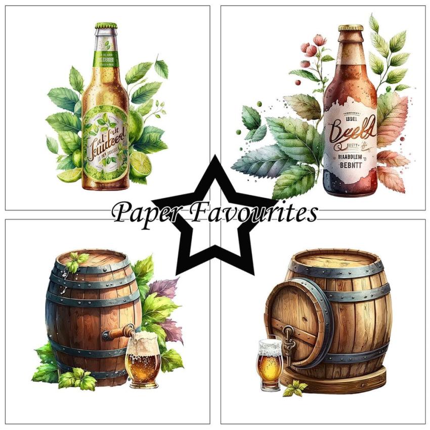 Paper Favourites - Designpapier "Bottle of Beer" Paper Pack 6x6 Inch - 24 Bogen
