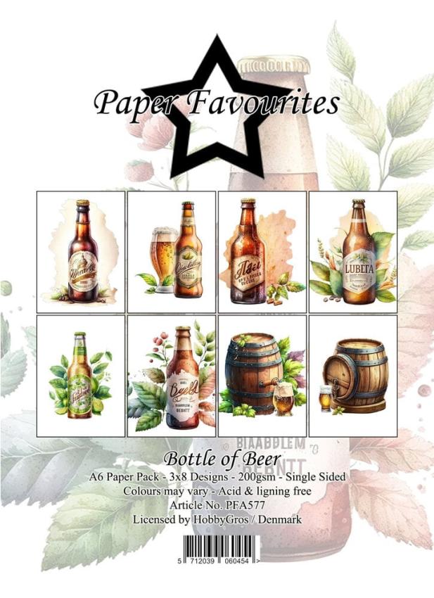 Paper Favourites - Designpapier "Bottle of Beer" Paper Pack A6 - 24 Bogen