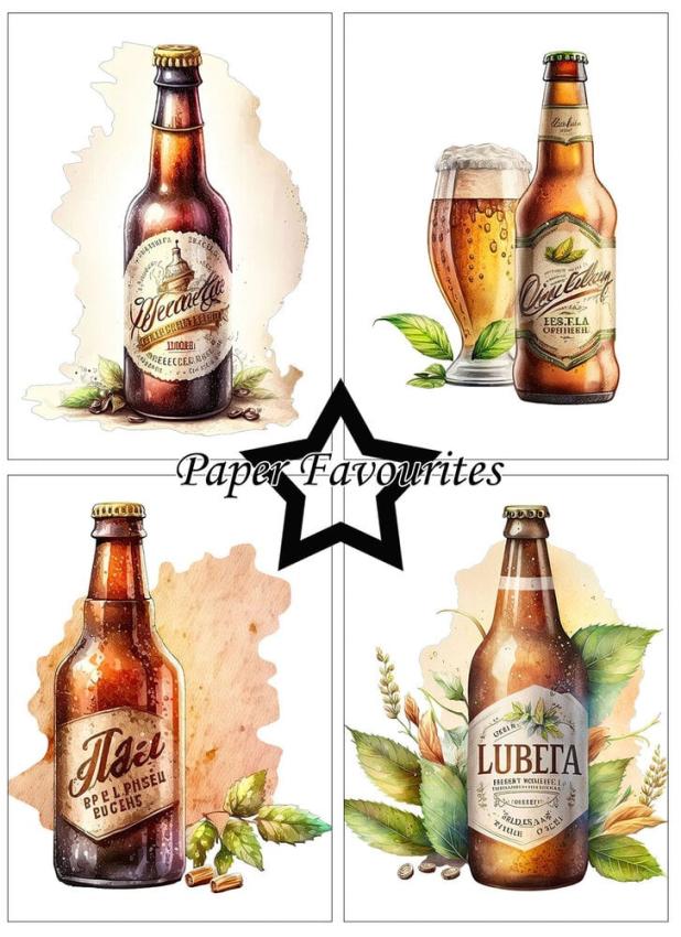 Paper Favourites - Designpapier "Bottle of Beer" Paper Pack A6 - 24 Bogen