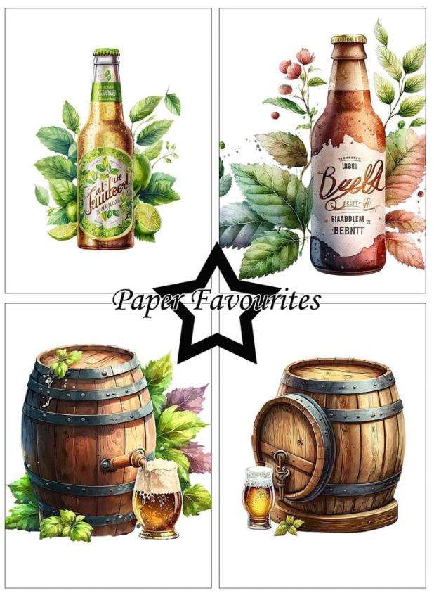 Paper Favourites - Designpapier "Bottle of Beer" Paper Pack A6 - 24 Bogen
