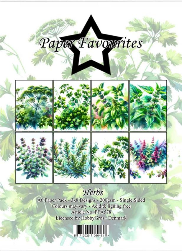 Paper Favourites - Designpapier "Herbs" Paper Pack A6 - 24 Bogen