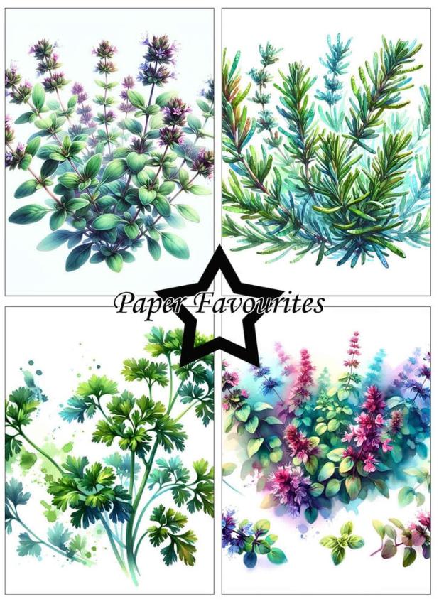 Paper Favourites - Designpapier "Herbs" Paper Pack A6 - 24 Bogen