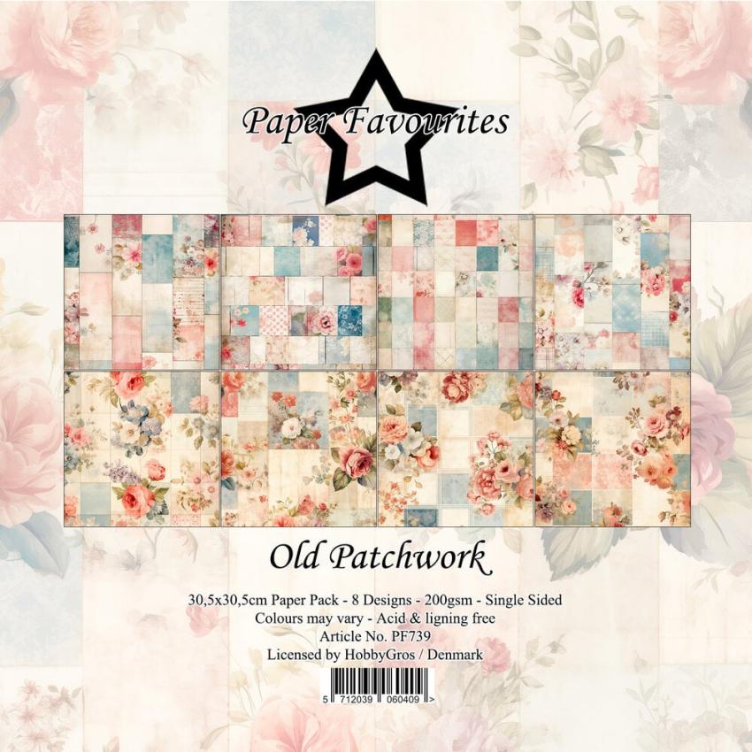 Paper Favourites - Designpapier "Old Patchwork" Paper Pack 12x12 Inch 8 Bogen