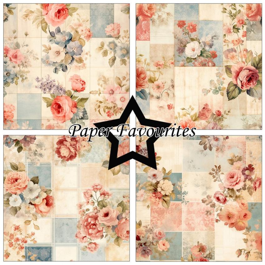 Paper Favourites - Designpapier "Old Patchwork" Paper Pack 12x12 Inch 8 Bogen