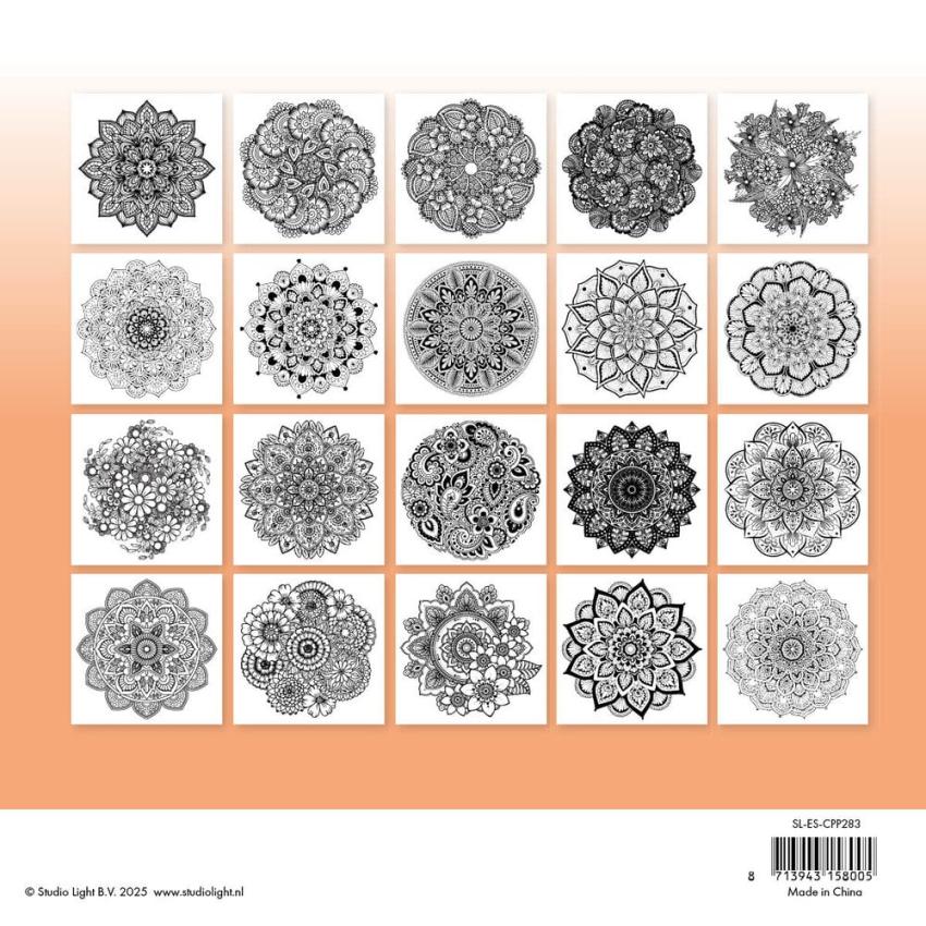 Studio Light - Ausmalbilder "Mandala" Coloring Pages 8x8 Inch - 20 Bogen