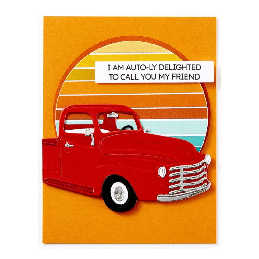 Spellbinders - Stempelset & Stanzschablone "Cruisin' By Sentiments" Clear Stamps & Dies