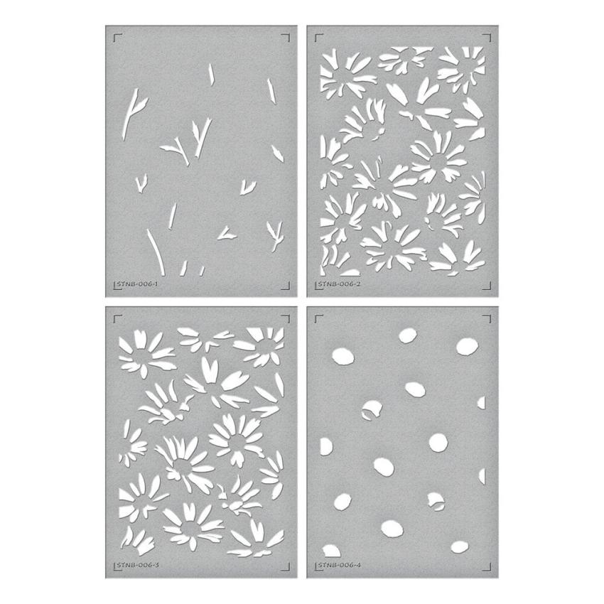 Spellbinders - Buchdrucktechnik "Daisy Shower" BetterPress Plate & Stencil