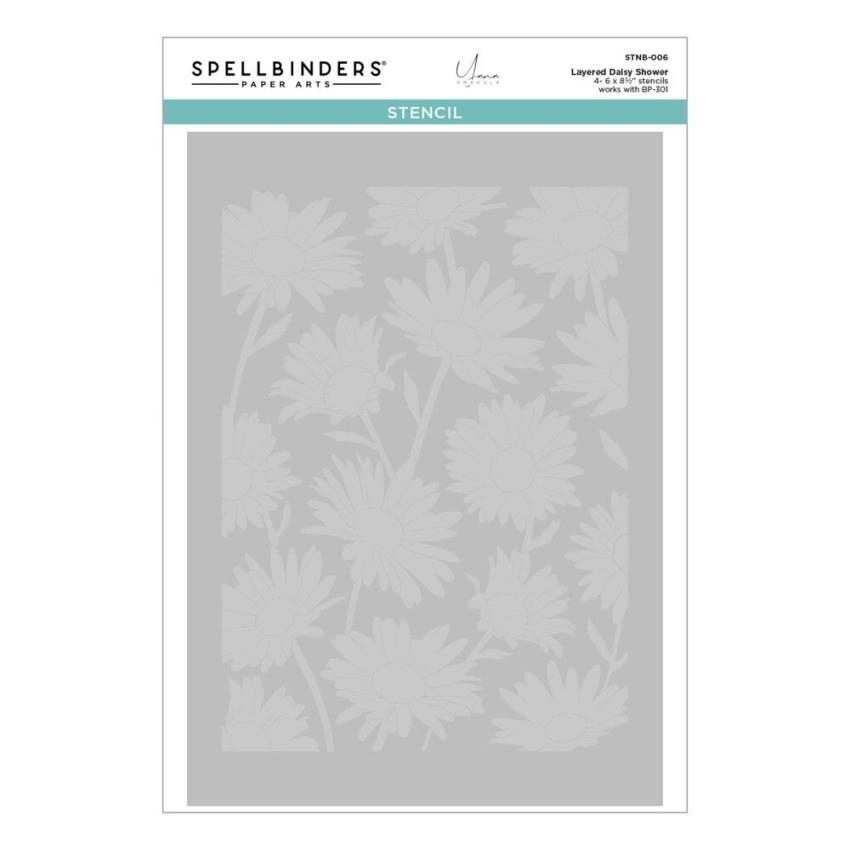 Spellbinders - Buchdrucktechnik "Daisy Shower" BetterPress Plate & Stencil
