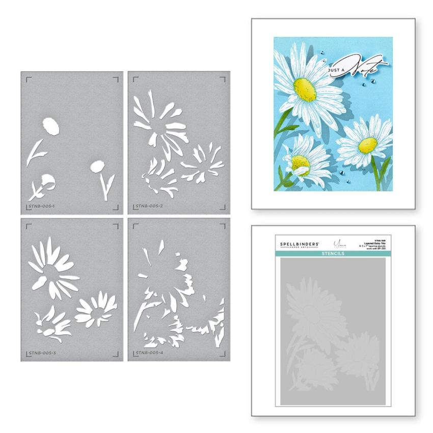 Spellbinders - Buchdrucktechnik "Daisy Trio" BetterPress Plate & Stencil