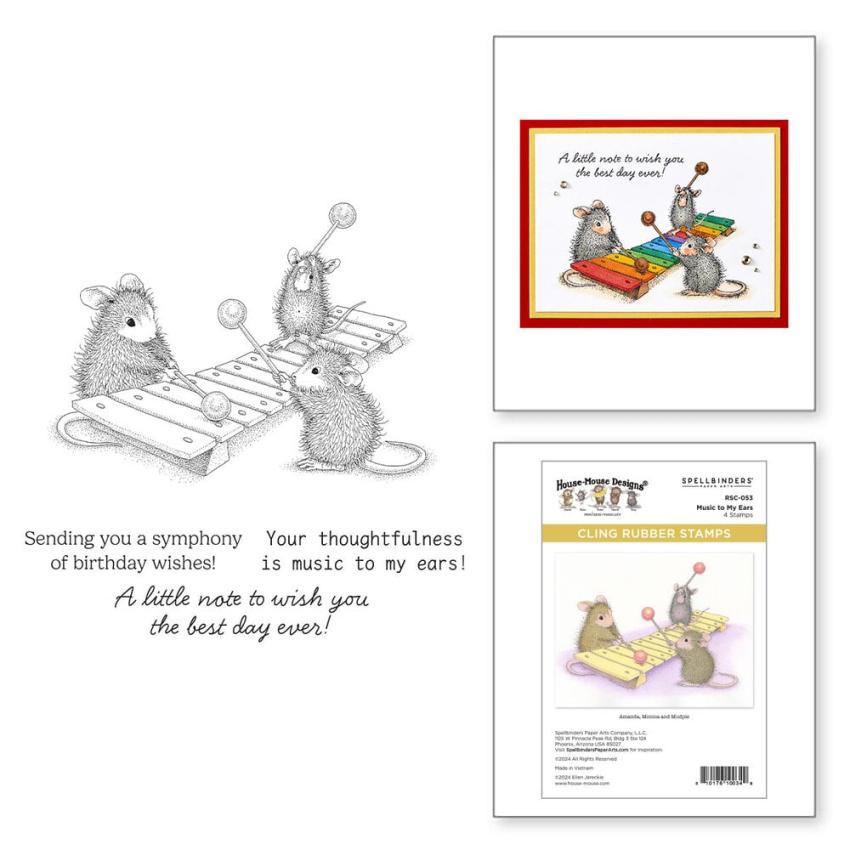 Spellbinders - Gummistempel Set "Music to My Ears" Cling Stamp