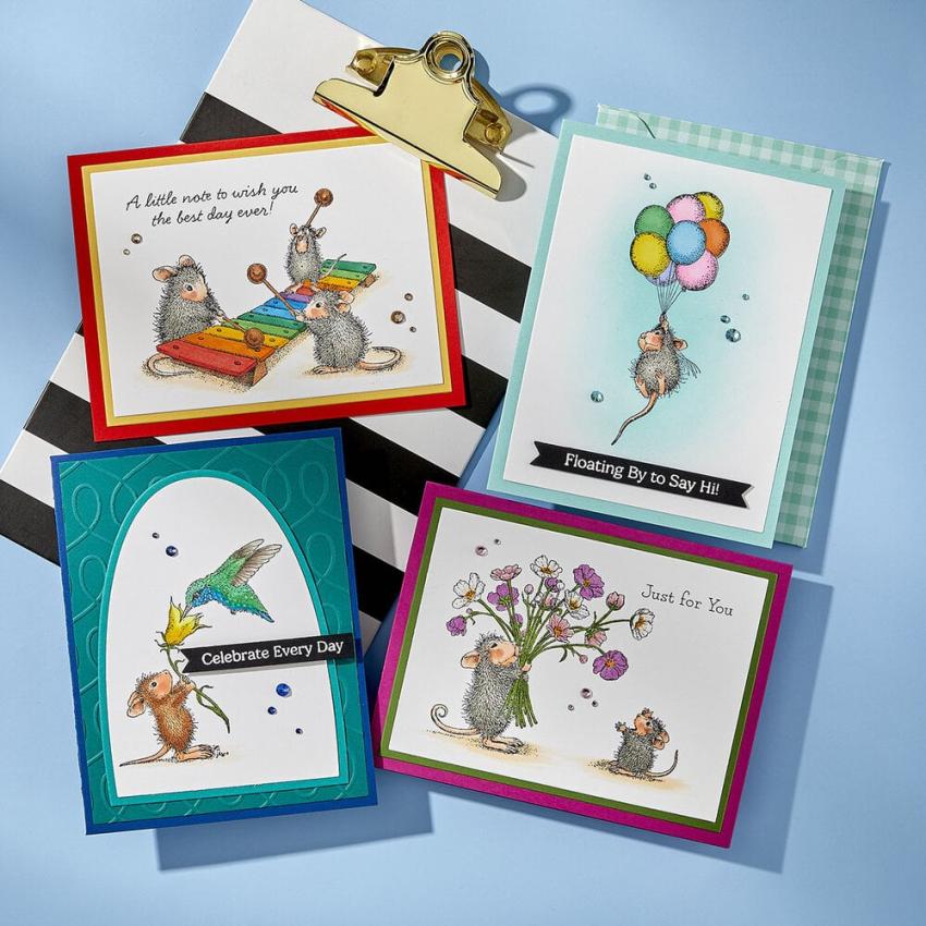 Spellbinders - Gummistempel Set "House-Mouse Rare Bloom Collector Bundle" Cling Stamp
