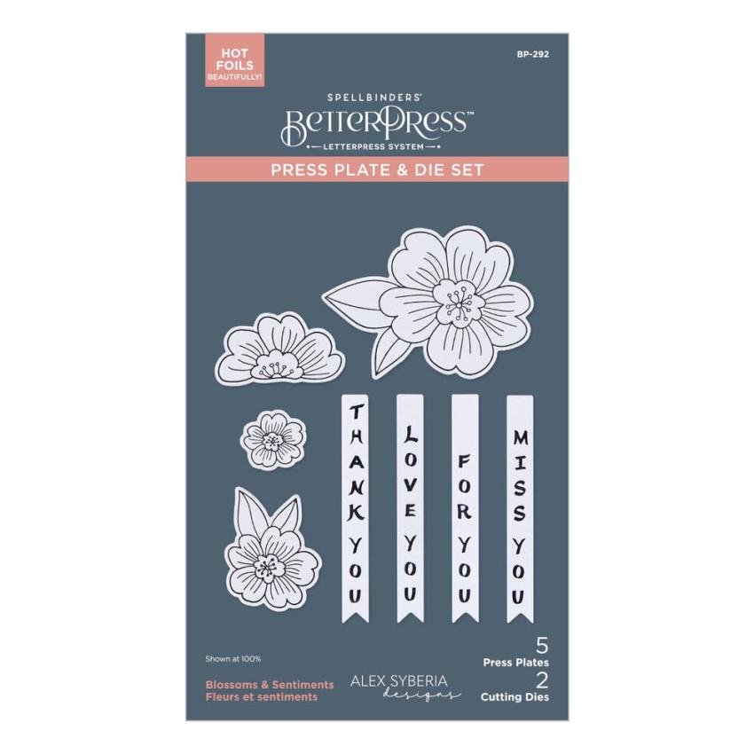 Spellbinders - Buchdrucktechnik "Spring in Kyoto" BetterPress Plate & Dies