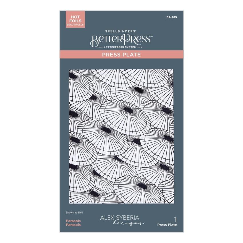 Spellbinders - Buchdrucktechnik "Parasols" BetterPress Plate
