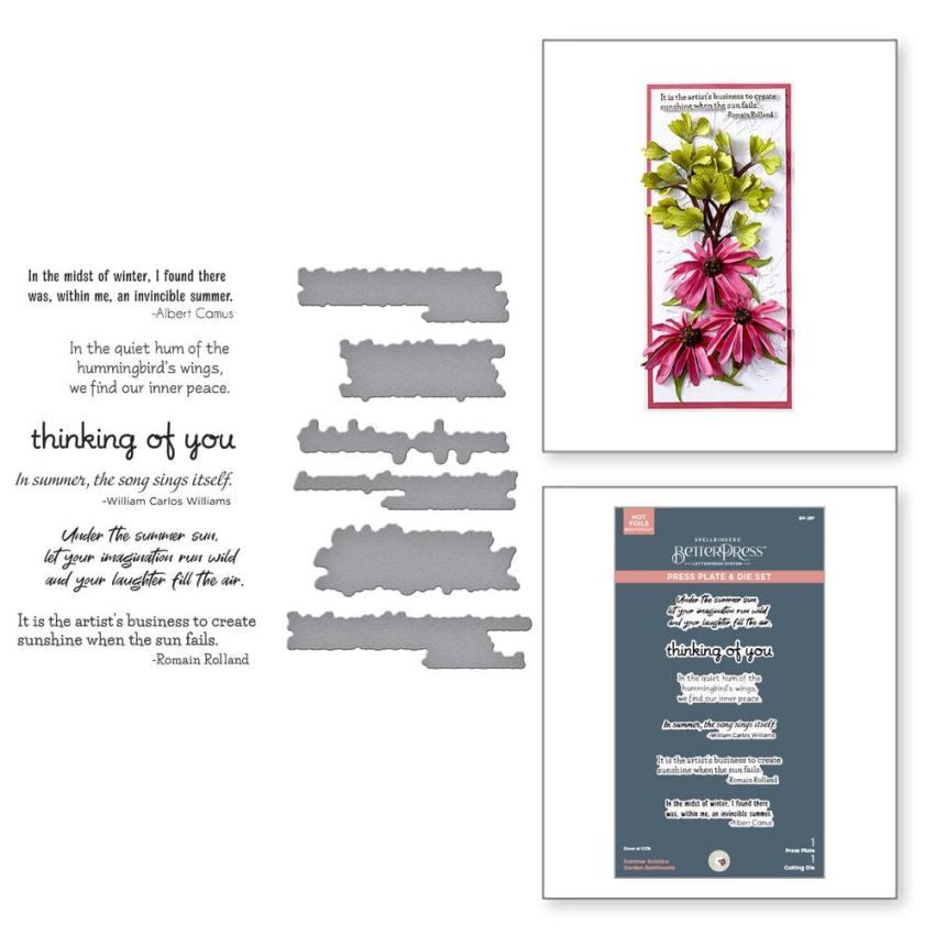 Spellbinders - Buchdrucktechnik "Summer Solstice Garden" BetterPress Plate & Dies