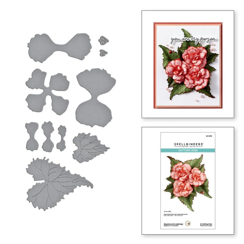 Spellbinders - Stanzschablone "Begonia and Ladybugs" Dies