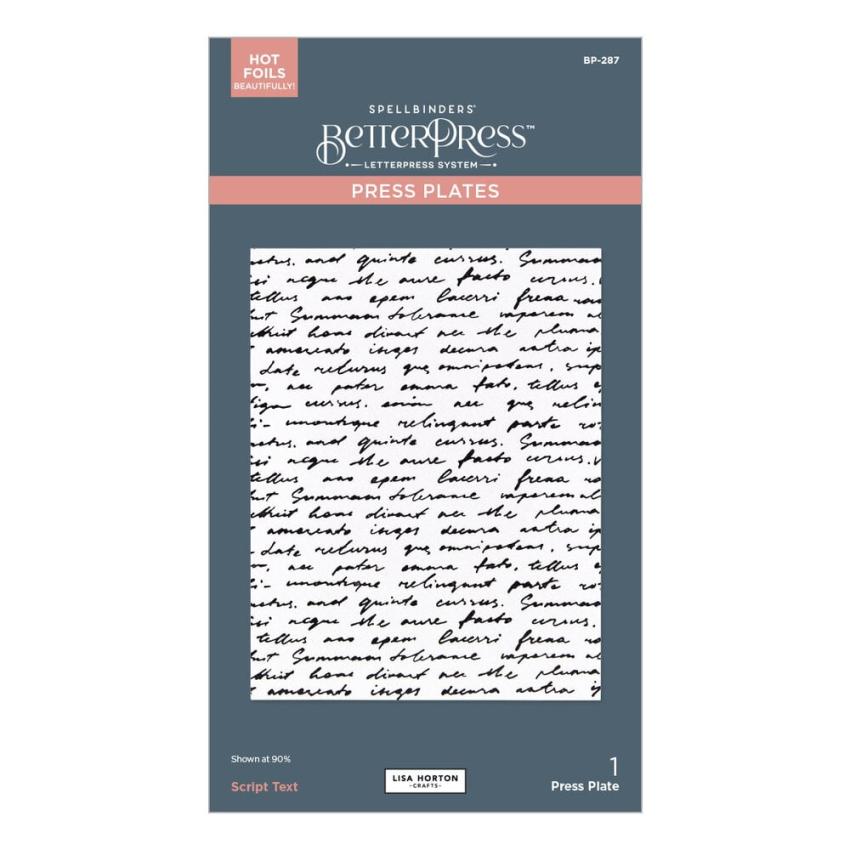 Spellbinders - Buchdrucktechnik "Script Tekst" BetterPress Plate