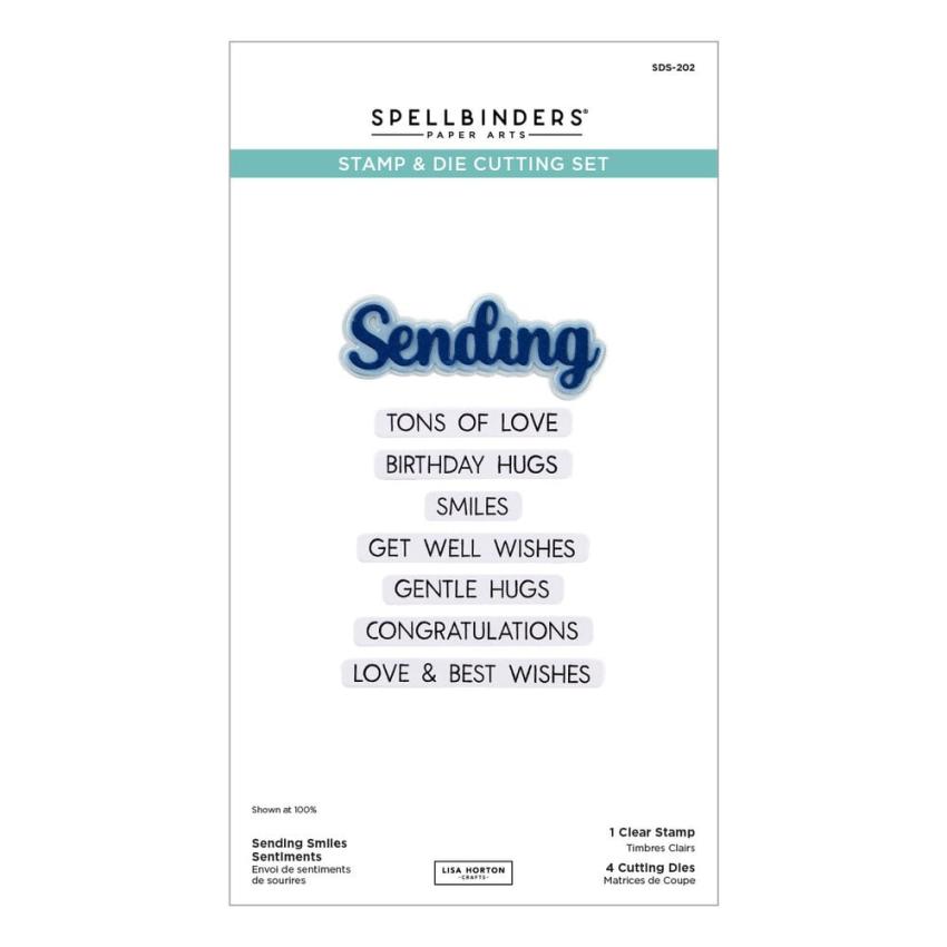Spellbinders - Stempelset & Stanzschablone "Smiles Sentiment" Clear Stamps & Dies