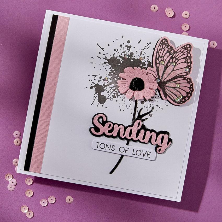 Spellbinders - Stempelset & Stanzschablone "Smiles Sentiment" Clear Stamps & Dies
