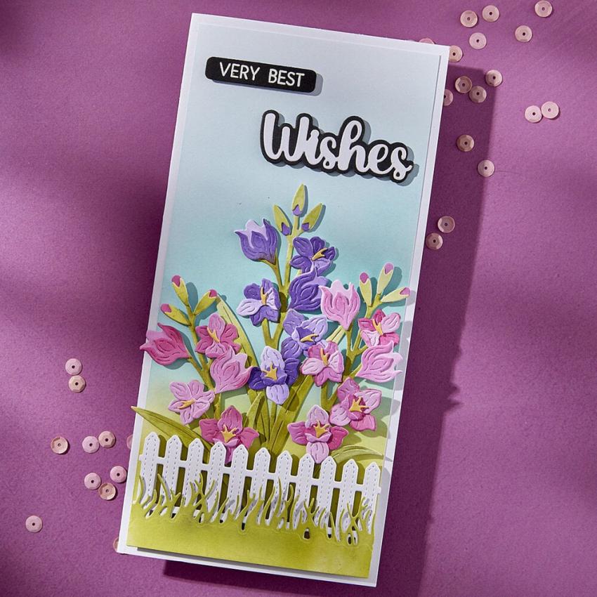 Spellbinders - Stempelset & Stanzschablone "Best Wishes Sentiment" Clear Stamps & Dies