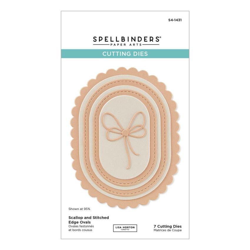 Spellbinders - Stanzschablone "Scallop and Stitched Edge Ovals" Dies