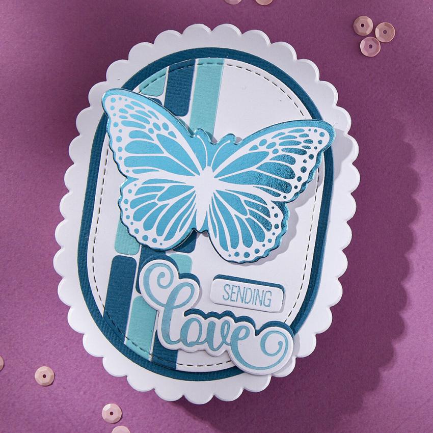 Spellbinders - Stanzschablone "Scallop and Stitched Edge Ovals" Dies