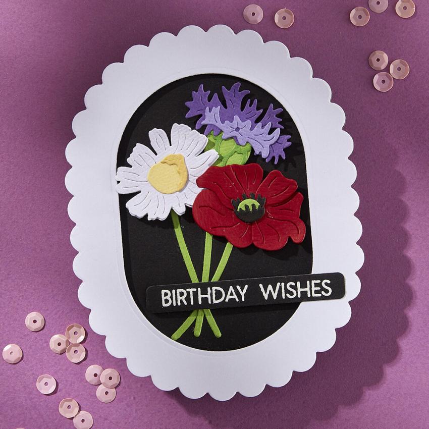 Spellbinders - Stanzschablone "Scallop and Stitched Edge Ovals" Dies