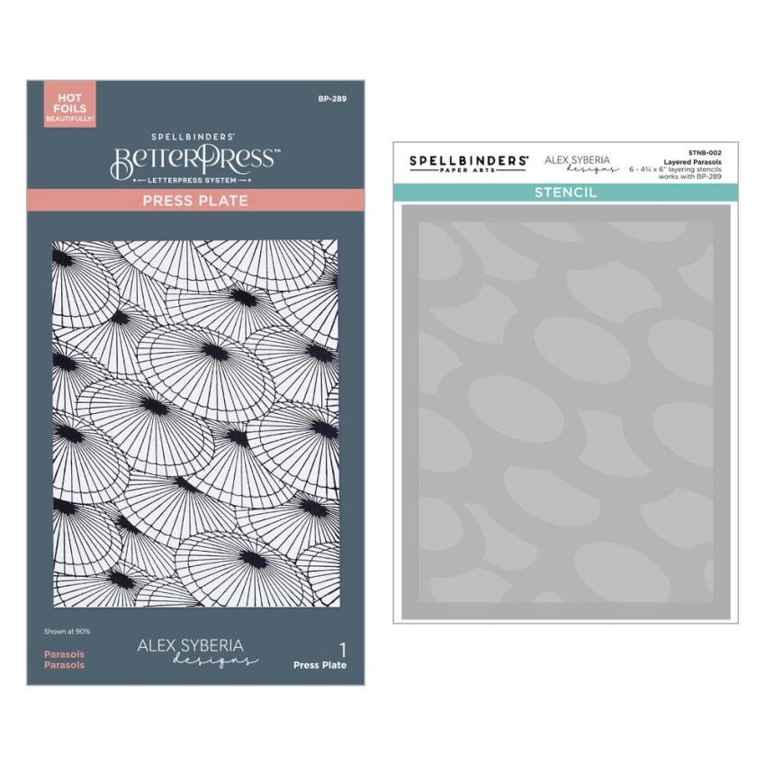 Spellbinders - Buchdrucktechnik "Spring in Kyoto" BetterPress Plate & Stencil