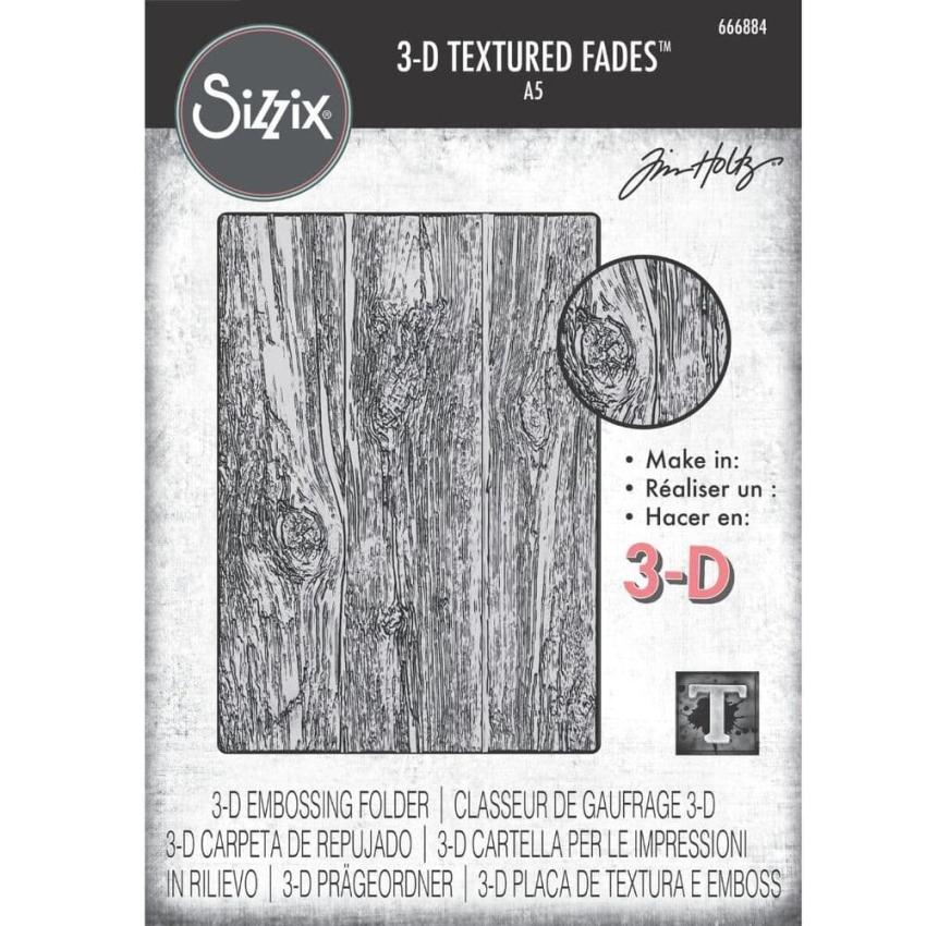 Sizzix - 3D Prägefolder "Lumber Large" Embossing Folder Design by Tim Holtz