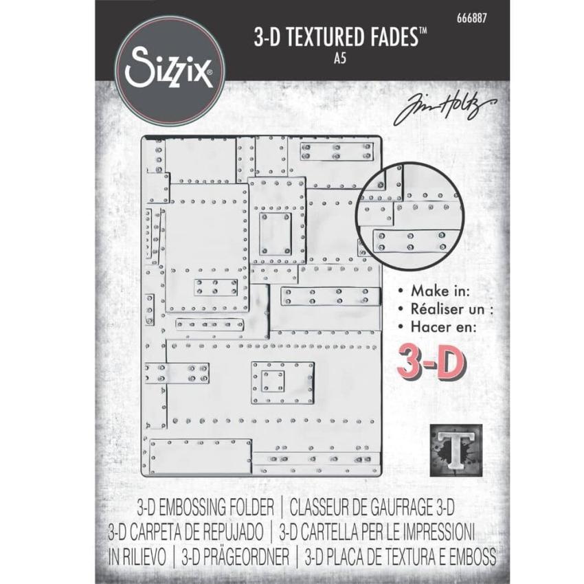 Sizzix - 3D Prägefolder "Foundry Large" Embossing Folder Design by Tim Holtz