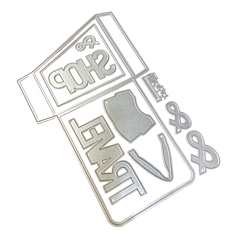 Elizabeth Craft Designs - Stanzschalone "Slanting Library Pocket With Bag" Dies