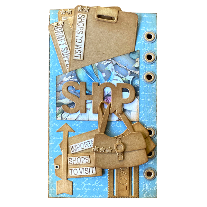 Elizabeth Craft Designs - Stanzschalone "Slanting Library Pocket With Bag" Dies