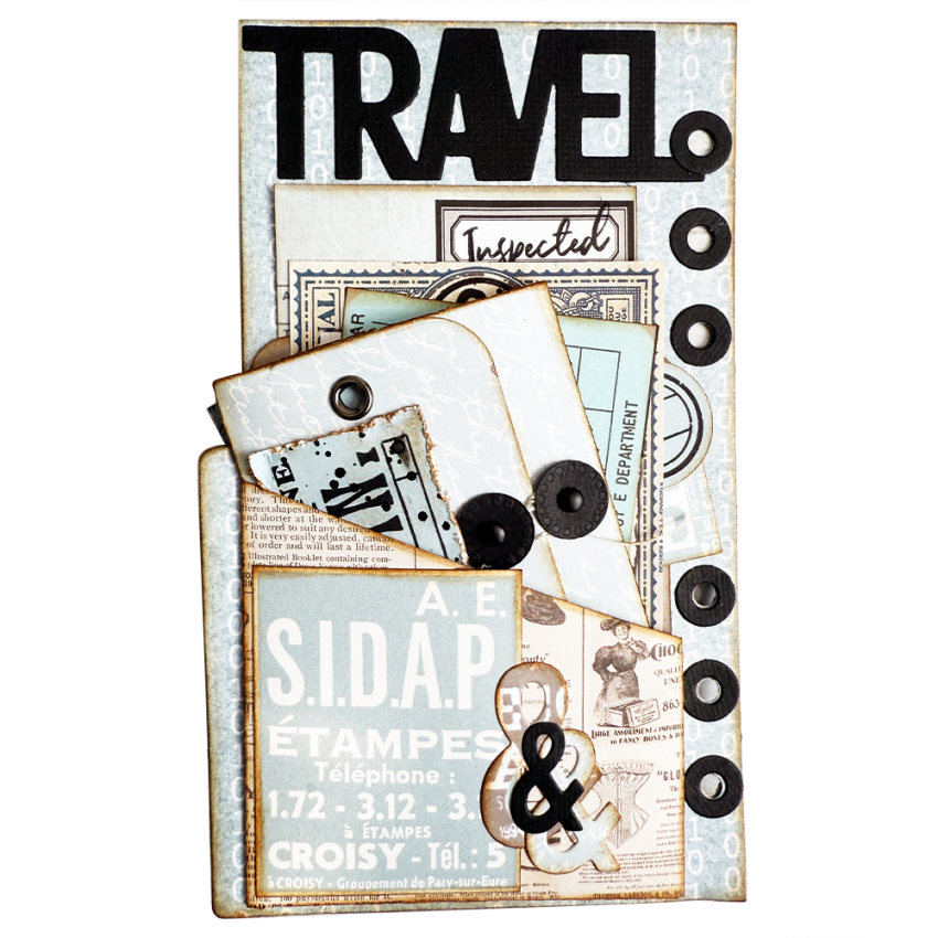 Elizabeth Craft Designs - Stanzschalone "Slanting Library Pocket With Bag" Dies