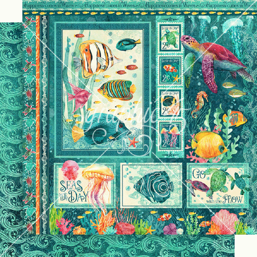Graphic 45 - Designpapier "Seas the Day" Collection Pack 8x8 Inch - 24 Bogen
