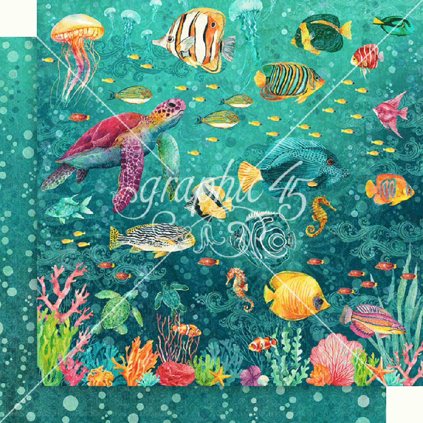 Graphic 45 - Designpapier "Seas the Day" Collection Pack 12x12 Inch - 24 Bogen