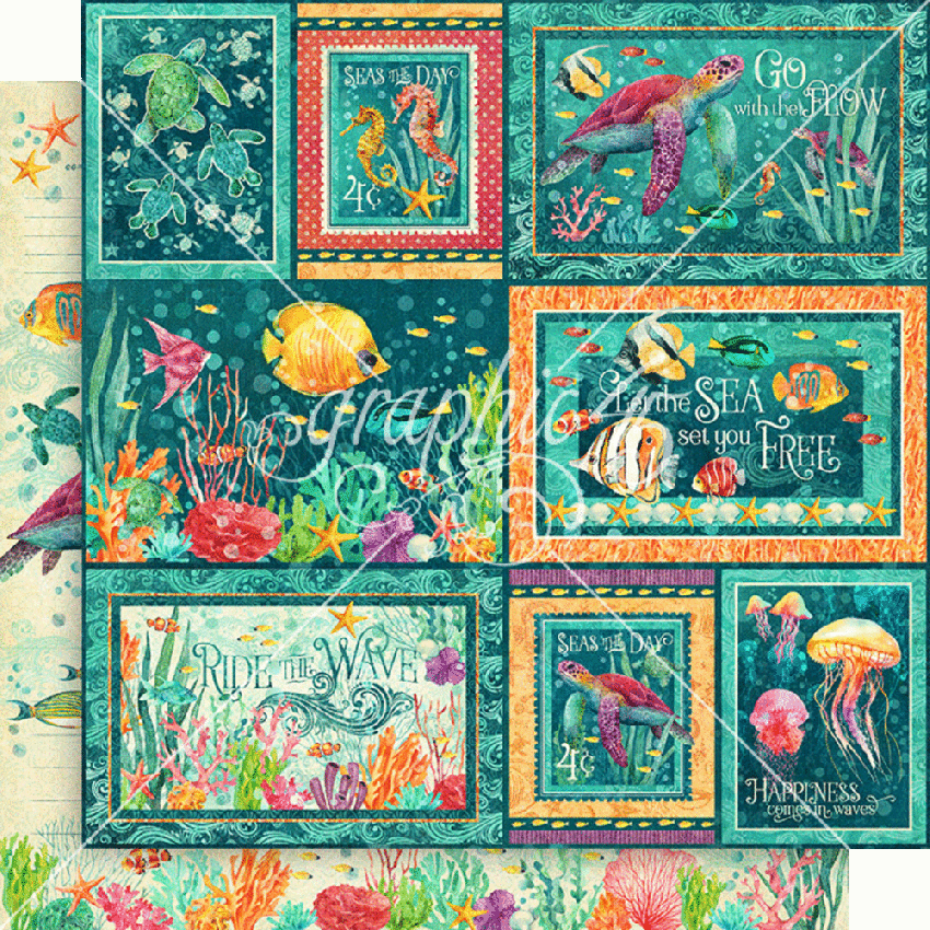 Graphic 45 - Designpapier "Seas the Day" Collection Pack 12x12 Inch - 24 Bogen