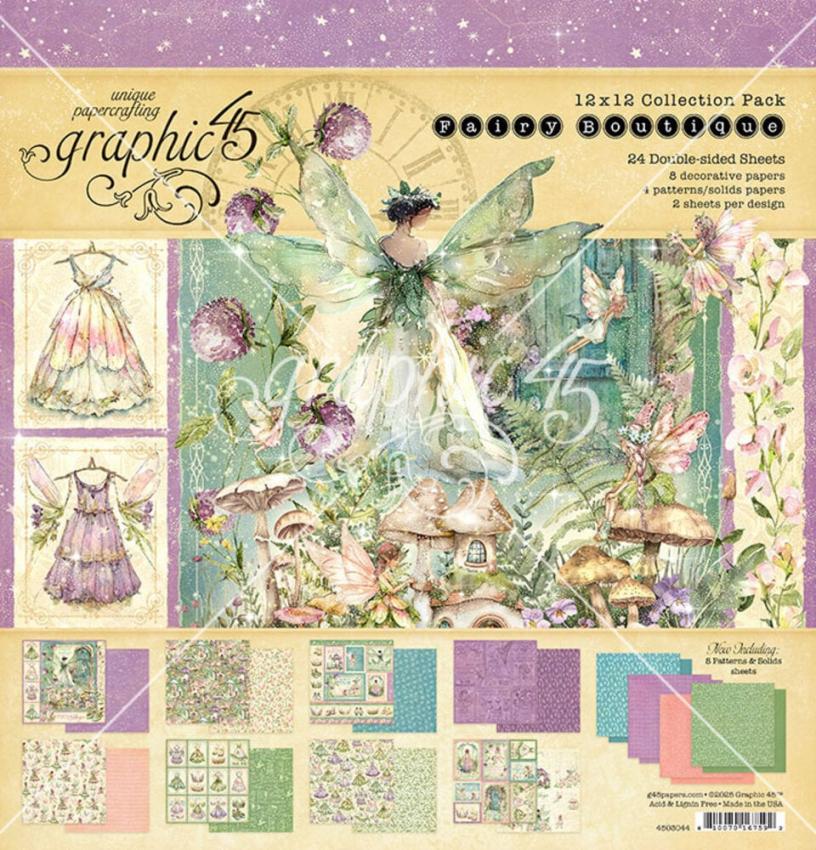Graphic 45 - Designpapier "Fairy Boutique" Collection Pack 12x12 Inch - 24 Bogen